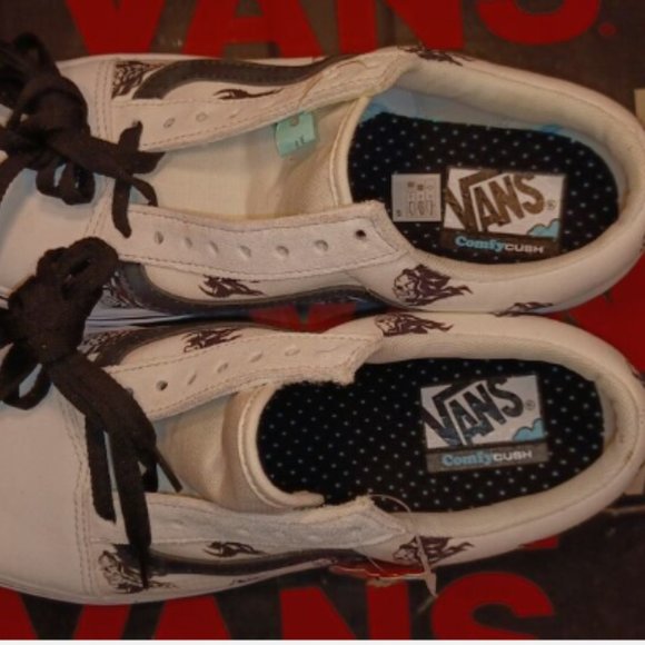 VANS ComfyCush Old Skool Sixty Sixers Skulls Men's 9.5 Black/White VN0A3WMA1RU - Picture 4 of 13